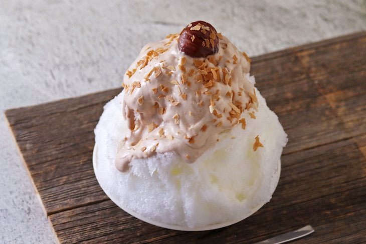 栗とマロンクリームのふわとろかき氷