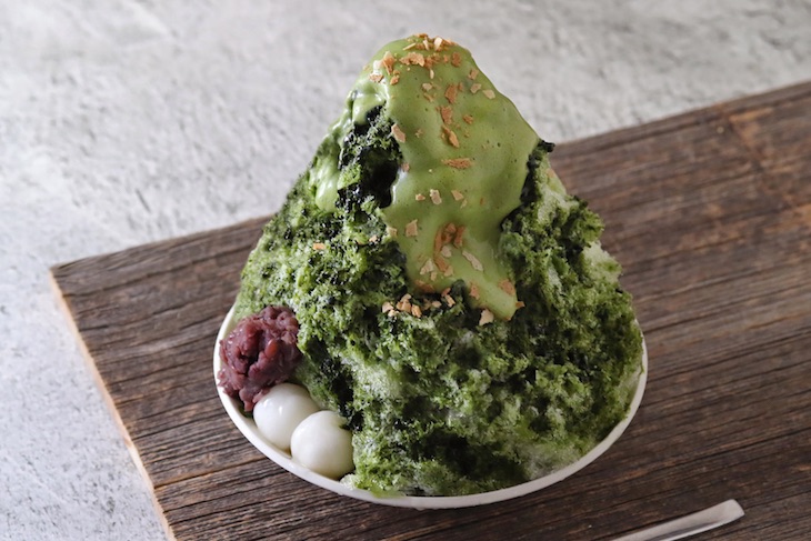 抹茶と十勝産小豆のふわとろかき氷